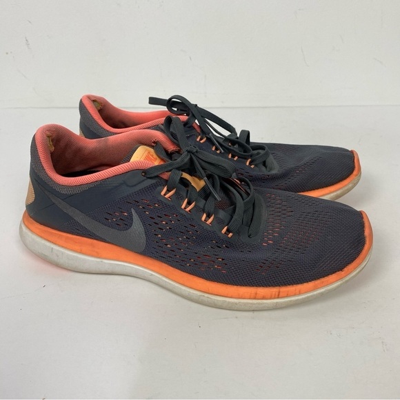 Nike Flex 2016 Run Orange Grey athletic running shoes - Picture 1 of 8